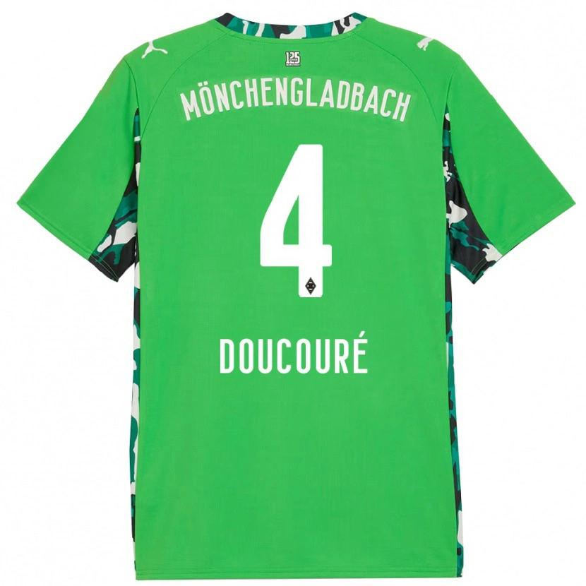 Danxen Børn Mamadou Doucoure #4 Grøn Sort Udebane Spillertrøjer 2025/26 Trøje T-Shirt