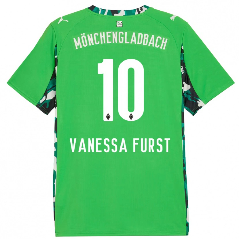 Danxen Børn Vanessa Fürst #10 Grøn Sort Udebane Spillertrøjer 2025/26 Trøje T-Shirt