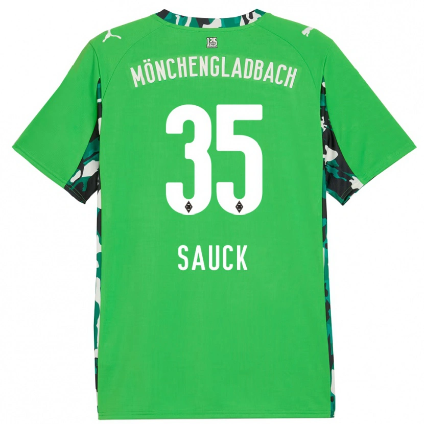 Danxen Børn Kilian Sauck #35 Grøn Sort Udebane Spillertrøjer 2025/26 Trøje T-Shirt