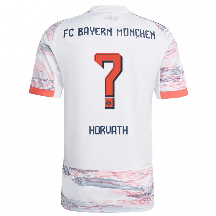 Danxen Børn Jakob Horvath #0 Hvid Grå Udebane Spillertrøjer 2025/26 Trøje T-Shirt
