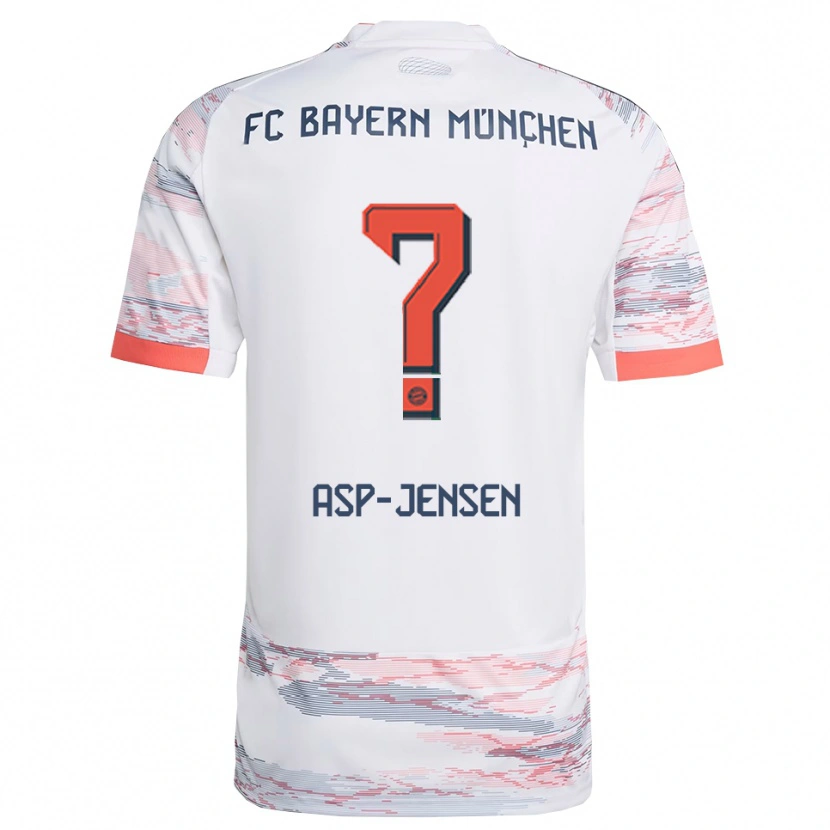 Danxen Børn Jonathan Asp-Jensen #0 Hvid Grå Udebane Spillertrøjer 2025/26 Trøje T-Shirt
