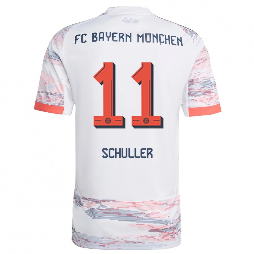 Danxen Børn Lea Schuller #11 Hvid Grå Udebane Spillertrøjer 2025/26 Trøje T-Shirt