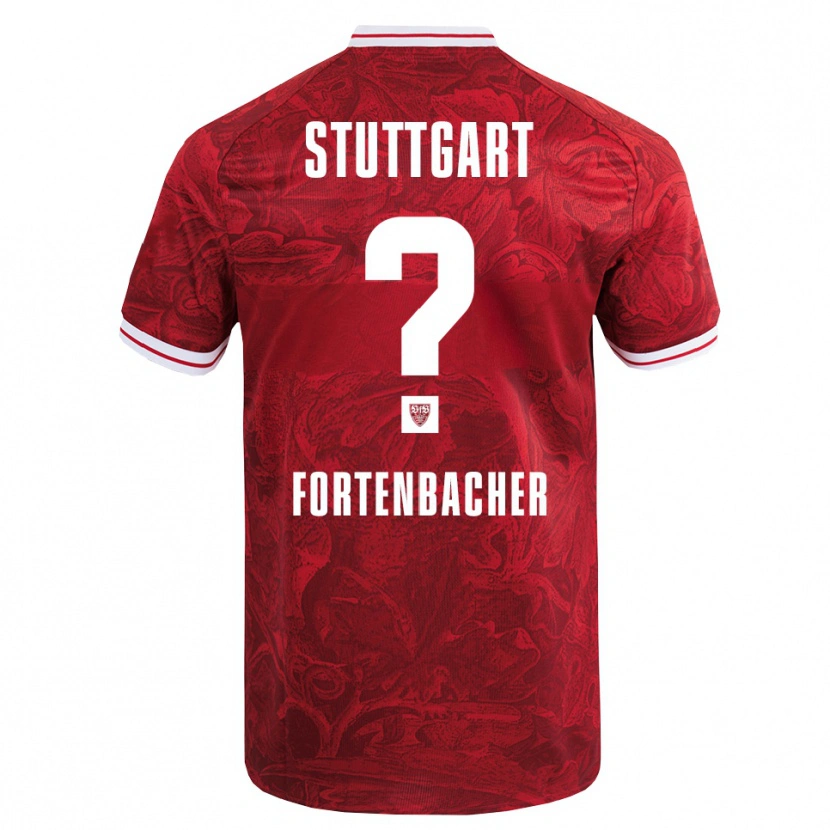 Danxen Børn Jannik Fortenbacher #0 Rød Sort Udebane Spillertrøjer 2025/26 Trøje T-Shirt