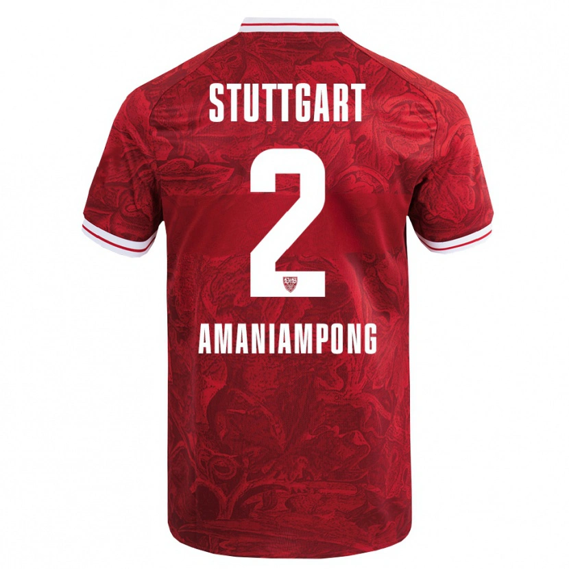 Danxen Børn Kaden Amaniampong #2 Rød Sort Udebane Spillertrøjer 2025/26 Trøje T-Shirt