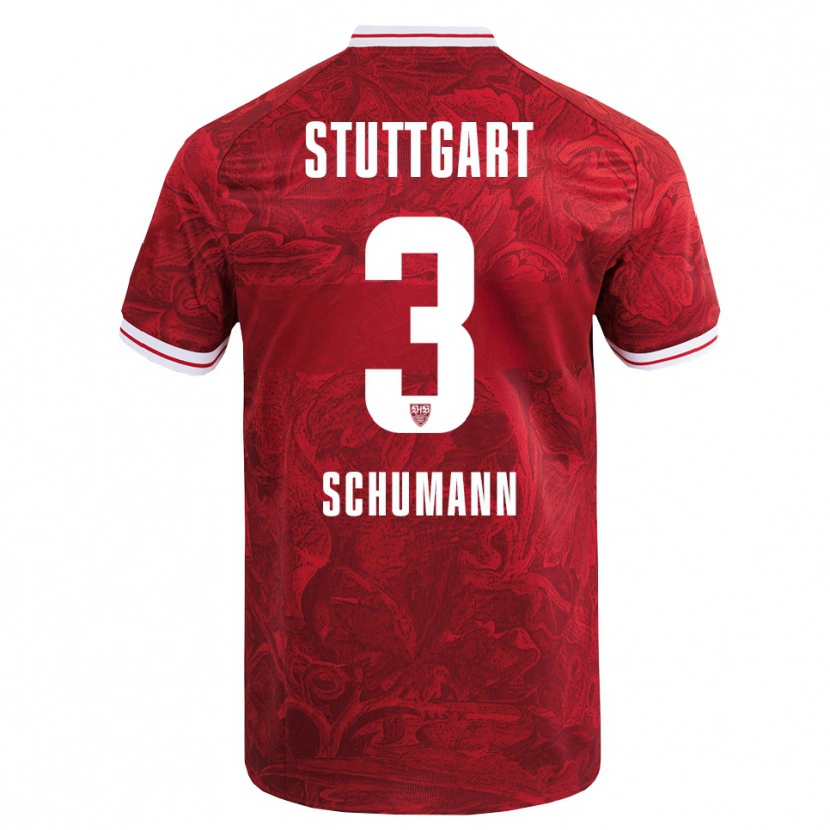 Danxen Børn Frederik Schumann #3 Rød Sort Udebane Spillertrøjer 2025/26 Trøje T-Shirt