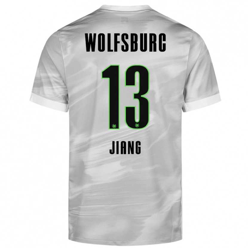 Danxen Børn Jingqi Jiang #13 Grå Hvid Udebane Spillertrøjer 2025/26 Trøje T-Shirt