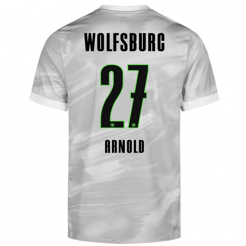 Danxen Børn Maximilian Arnold #27 Grå Hvid Udebane Spillertrøjer 2025/26 Trøje T-Shirt