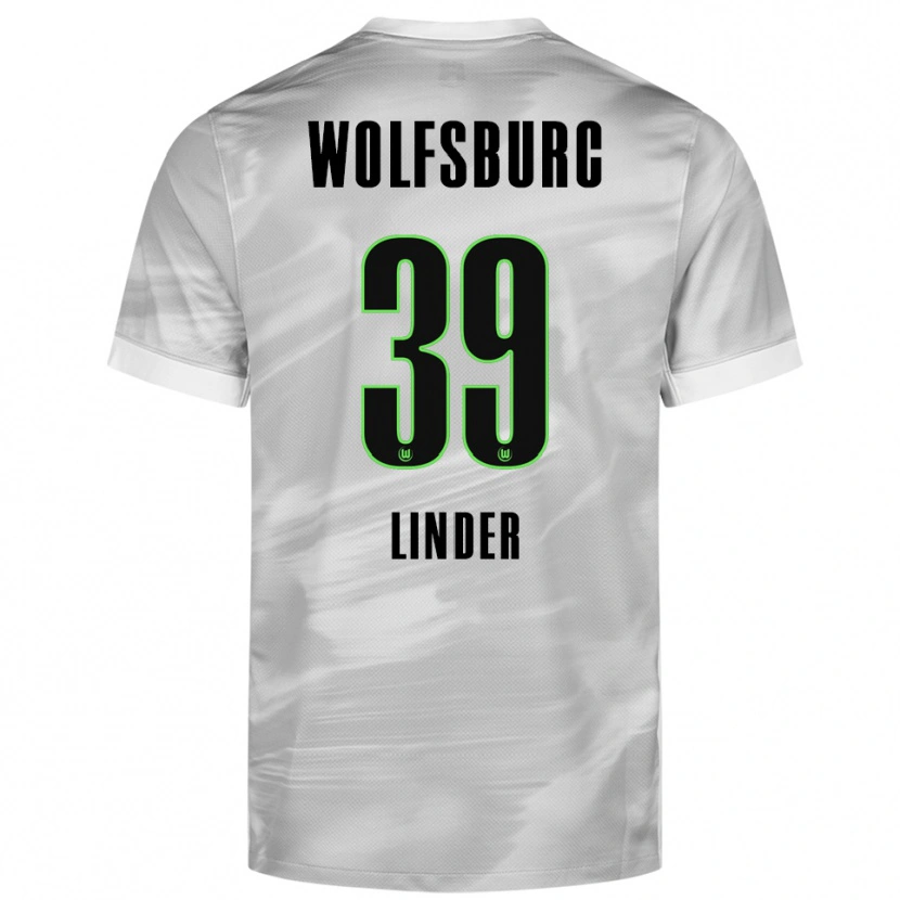 Danxen Børn Sarai Linder #39 Grå Hvid Udebane Spillertrøjer 2025/26 Trøje T-Shirt