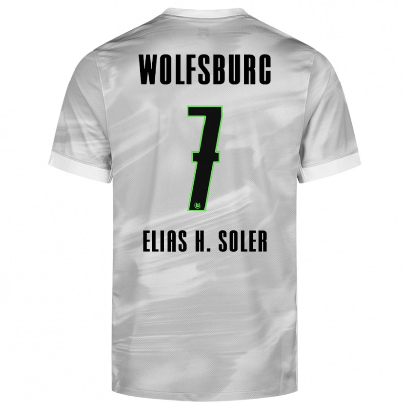 Danxen Børn Elias Hernandez Soler #7 Grå Hvid Udebane Spillertrøjer 2025/26 Trøje T-Shirt