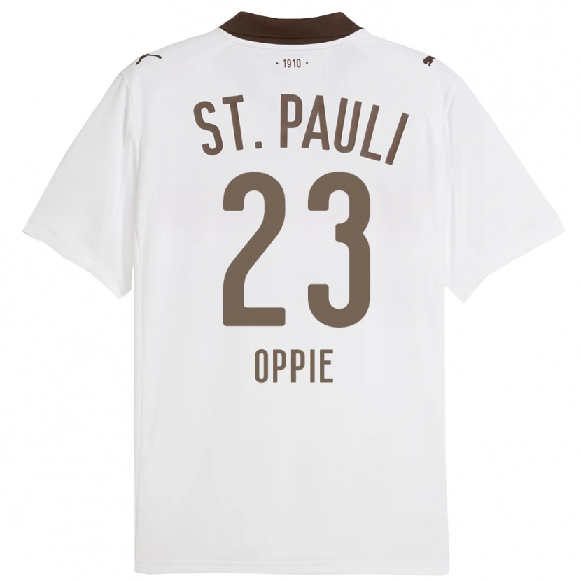 Danxen Børn Louis Oppie #23 Hvid Rød Udebane Spillertrøjer 2025/26 Trøje T-Shirt