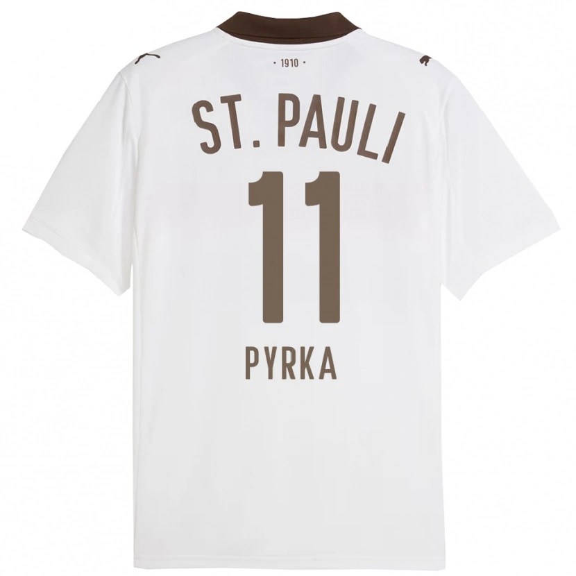 Danxen Børn Arkadiusz Pyrka #11 Hvid Rød Udebane Spillertrøjer 2025/26 Trøje T-Shirt