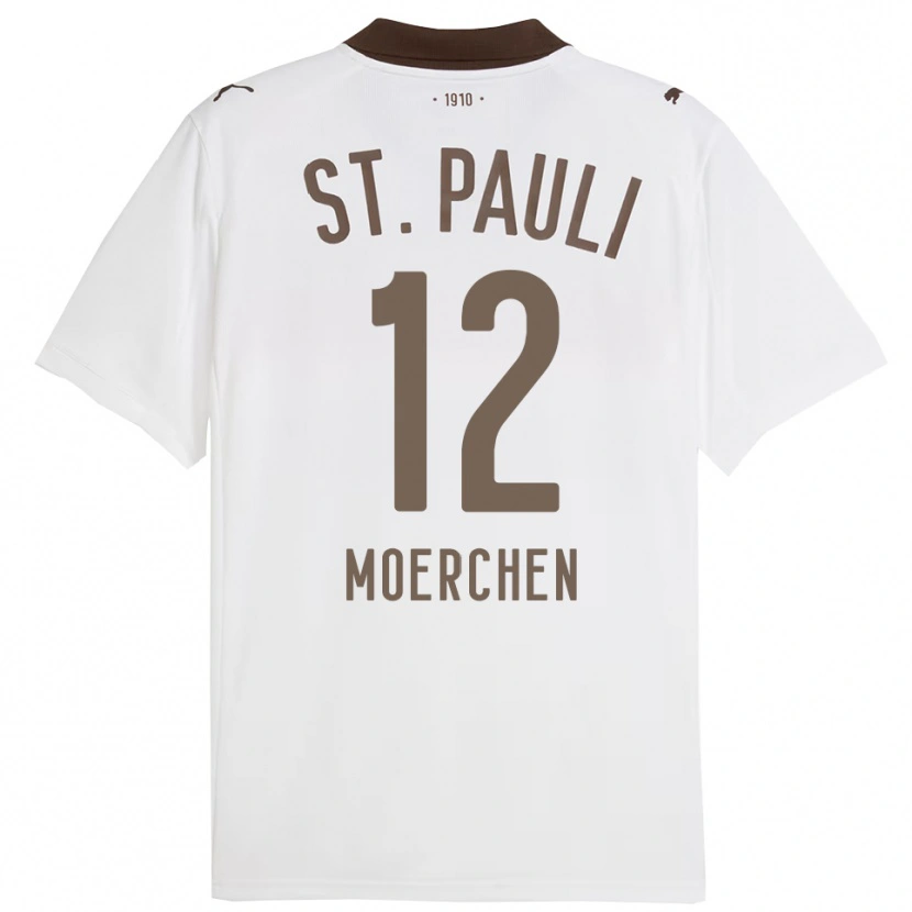Danxen Børn Theo Moerchen #12 Hvid Rød Udebane Spillertrøjer 2025/26 Trøje T-Shirt