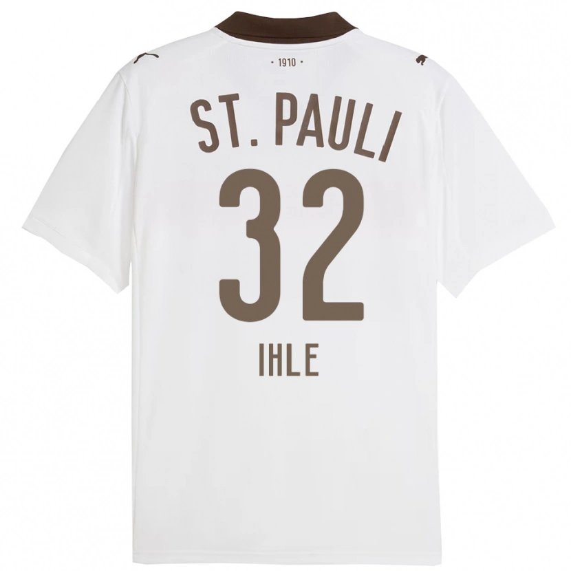 Danxen Børn Friederike Ihle #32 Hvid Rød Udebane Spillertrøjer 2025/26 Trøje T-Shirt