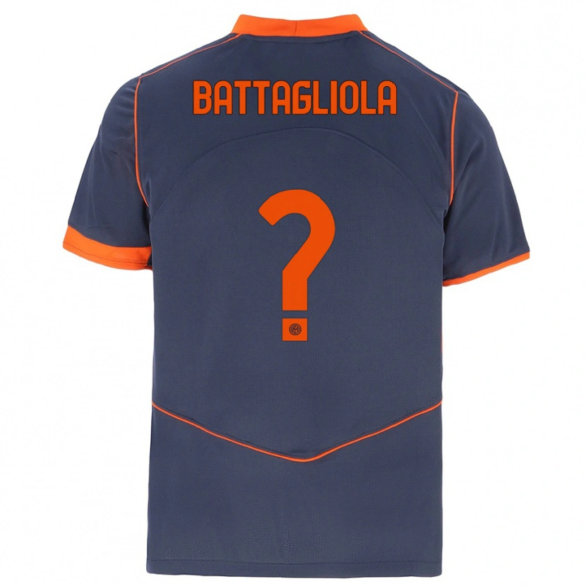 Danxen Børn Lorenzo Battagliola #0 Grå Orange Tredje Sæt Spillertrøjer 2025/26 Trøje T-Shirt