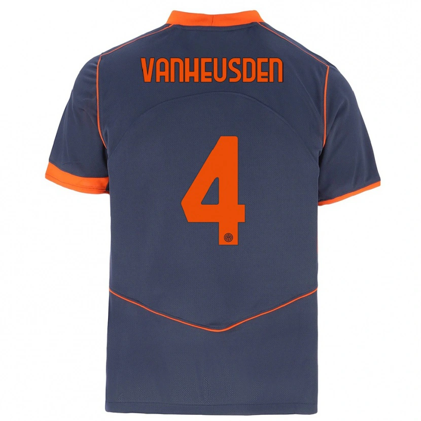 Danxen Børn Zinho Vanheusden #4 Grå Orange Tredje Sæt Spillertrøjer 2025/26 Trøje T-Shirt
