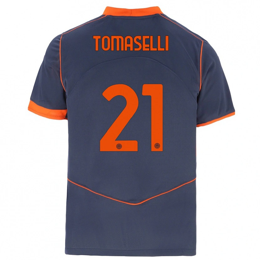 Danxen Børn Martina Tomaselli #21 Grå Orange Tredje Sæt Spillertrøjer 2025/26 Trøje T-Shirt