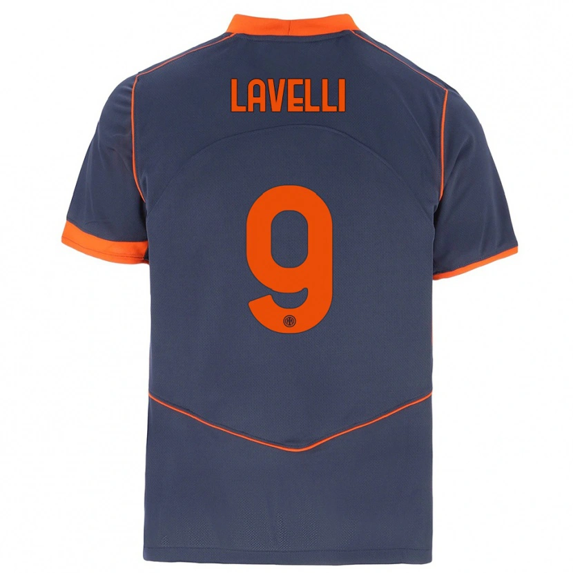 Danxen Børn Matteo Lavelli #9 Grå Orange Tredje Sæt Spillertrøjer 2025/26 Trøje T-Shirt