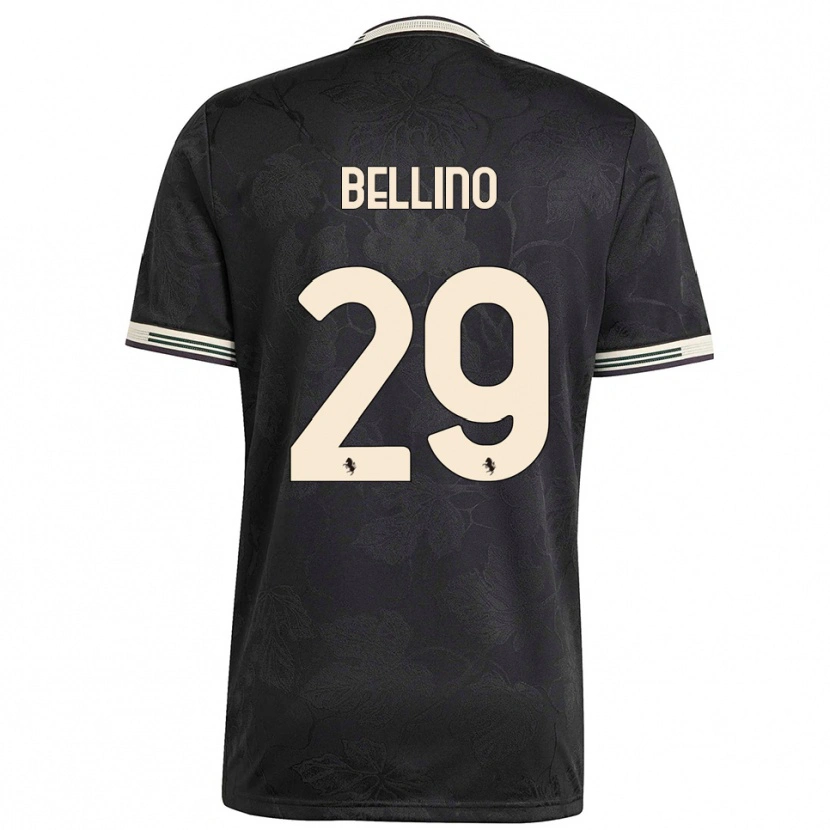 Danxen Børn Filippo Bellino #29 Sort Hvid Grøn Tredje Sæt Spillertrøjer 2025/26 Trøje T-Shirt
