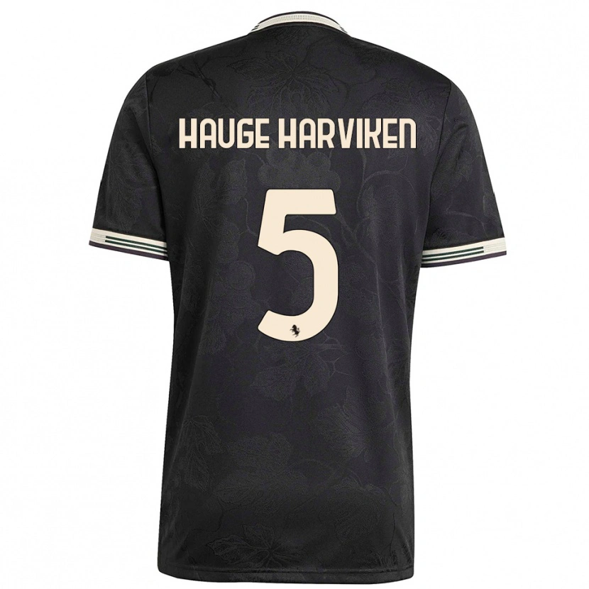 Danxen Børn Mathilde Hauge Harviken #5 Sort Hvid Grøn Tredje Sæt Spillertrøjer 2025/26 Trøje T-Shirt