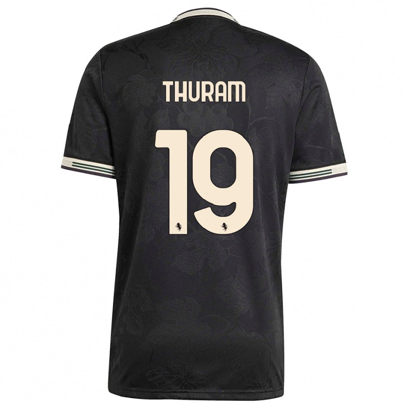 Danxen Børn Khéphren Thuram #19 Sort Hvid Grøn Tredje Sæt Spillertrøjer 2025/26 Trøje T-Shirt