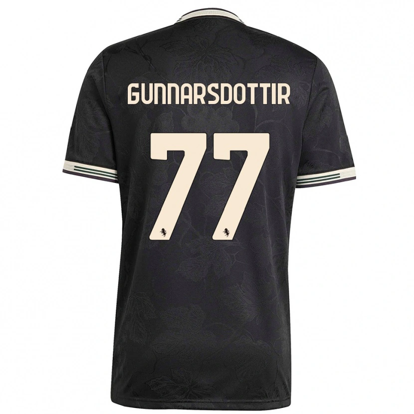 Danxen Børn Sara Bjork Gunnarsdottir #77 Sort Hvid Grøn Tredje Sæt Spillertrøjer 2025/26 Trøje T-Shirt