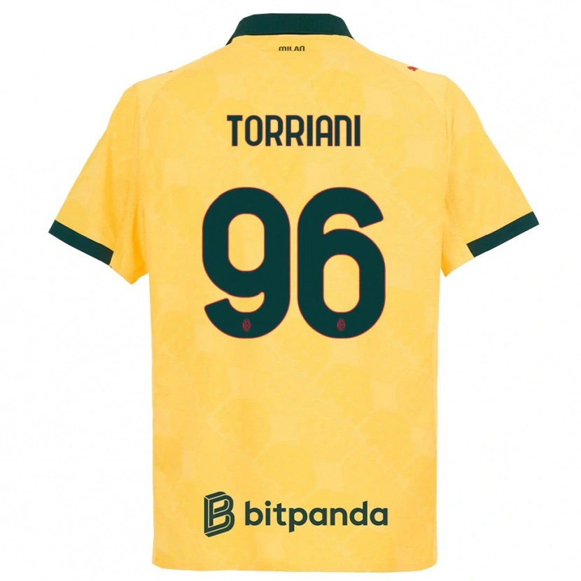 Danxen Børn Lorenzo Torriani #96 Gul Sort Tredje Sæt Spillertrøjer 2025/26 Trøje T-Shirt