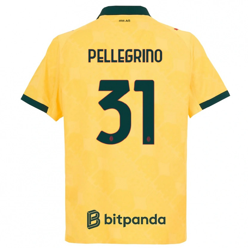 Danxen Børn Marco Pellegrino #31 Gul Sort Tredje Sæt Spillertrøjer 2025/26 Trøje T-Shirt