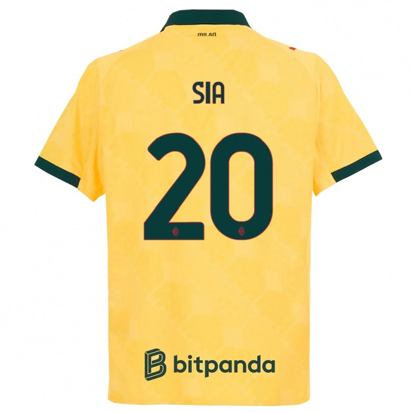 Danxen Børn Diego Sia #20 Gul Sort Tredje Sæt Spillertrøjer 2025/26 Trøje T-Shirt