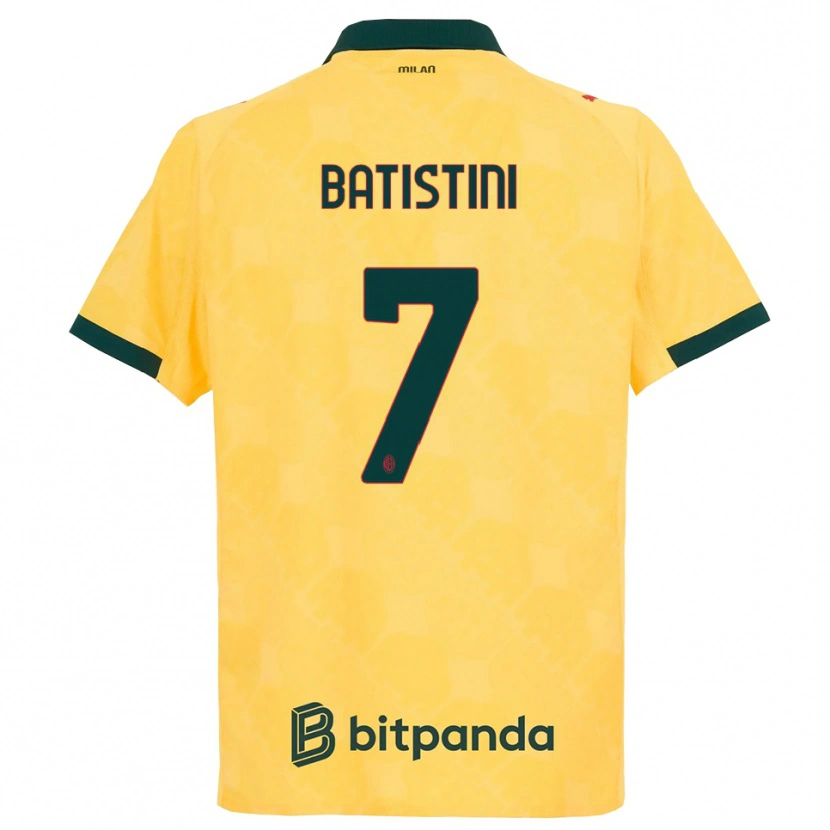 Danxen Børn Simone Batistini #7 Gul Sort Tredje Sæt Spillertrøjer 2025/26 Trøje T-Shirt