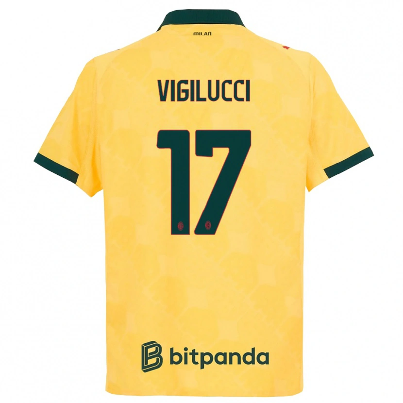 Danxen Børn Valery Vigilucci #17 Gul Sort Tredje Sæt Spillertrøjer 2025/26 Trøje T-Shirt