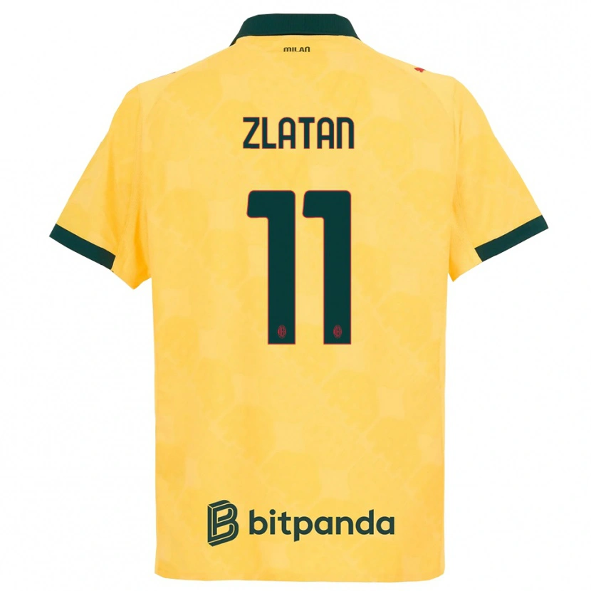 Danxen Børn Zlatan Ibrahimovic #11 Gul Sort Tredje Sæt Spillertrøjer 2025/26 Trøje T-Shirt