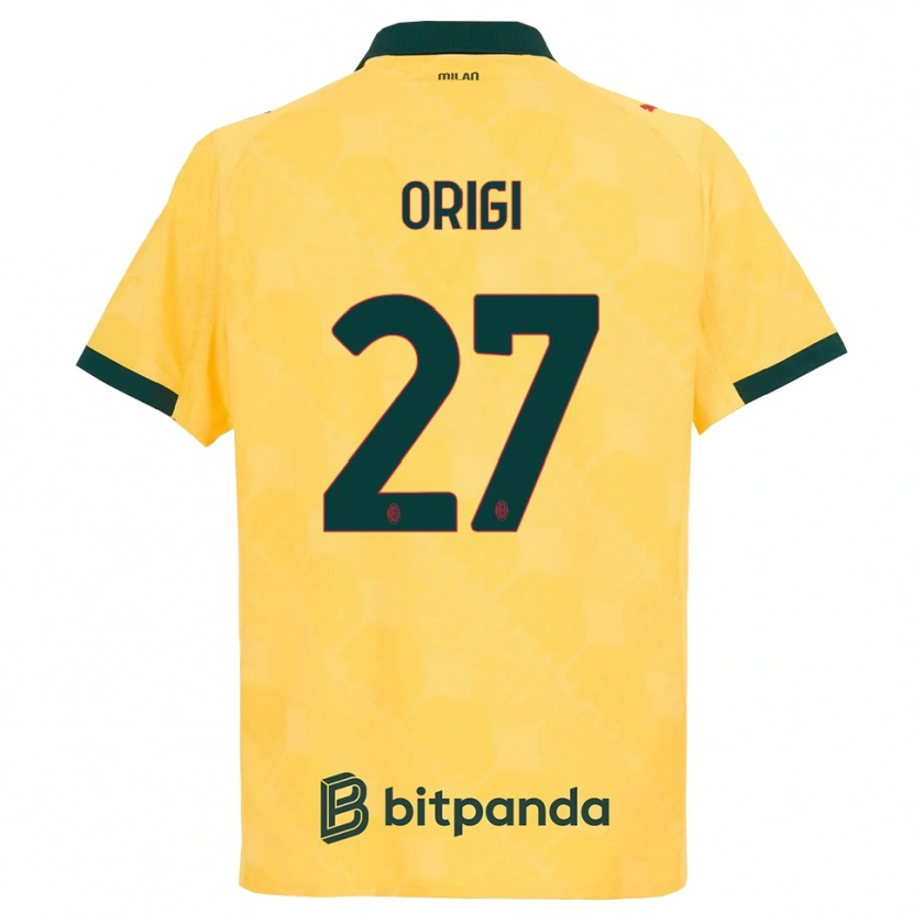 Danxen Børn Divock Origi #27 Gul Sort Tredje Sæt Spillertrøjer 2025/26 Trøje T-Shirt