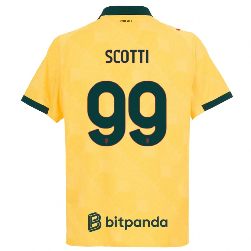 Danxen Børn Filippo Scotti #99 Gul Sort Tredje Sæt Spillertrøjer 2025/26 Trøje T-Shirt