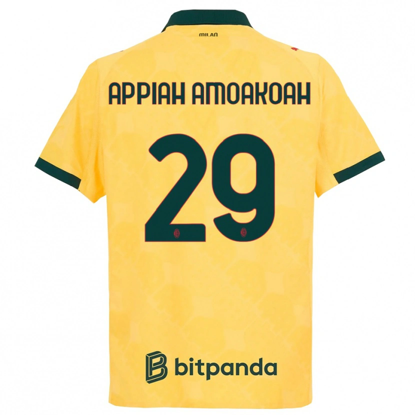 Danxen Børn Karen Appiah Amoakoah #29 Gul Sort Tredje Sæt Spillertrøjer 2025/26 Trøje T-Shirt