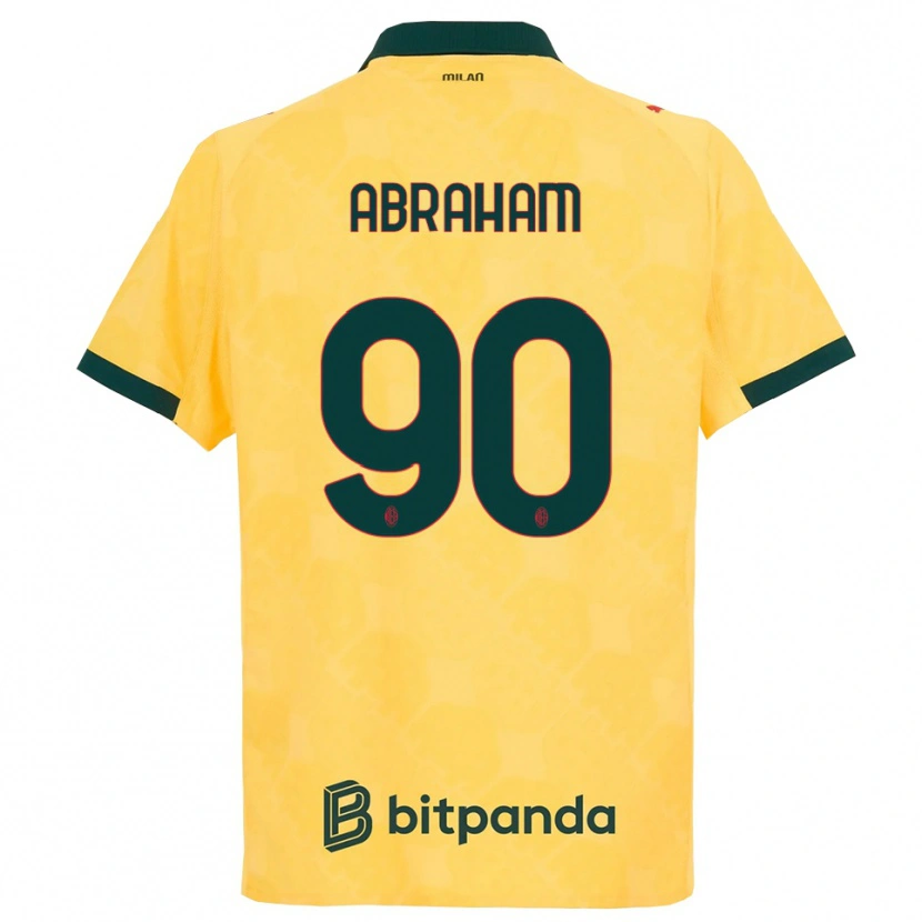 Danxen Børn Tammy Abraham #90 Gul Sort Tredje Sæt Spillertrøjer 2025/26 Trøje T-Shirt
