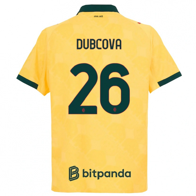 Danxen Børn Michaela Dubcova #26 Gul Sort Tredje Sæt Spillertrøjer 2025/26 Trøje T-Shirt
