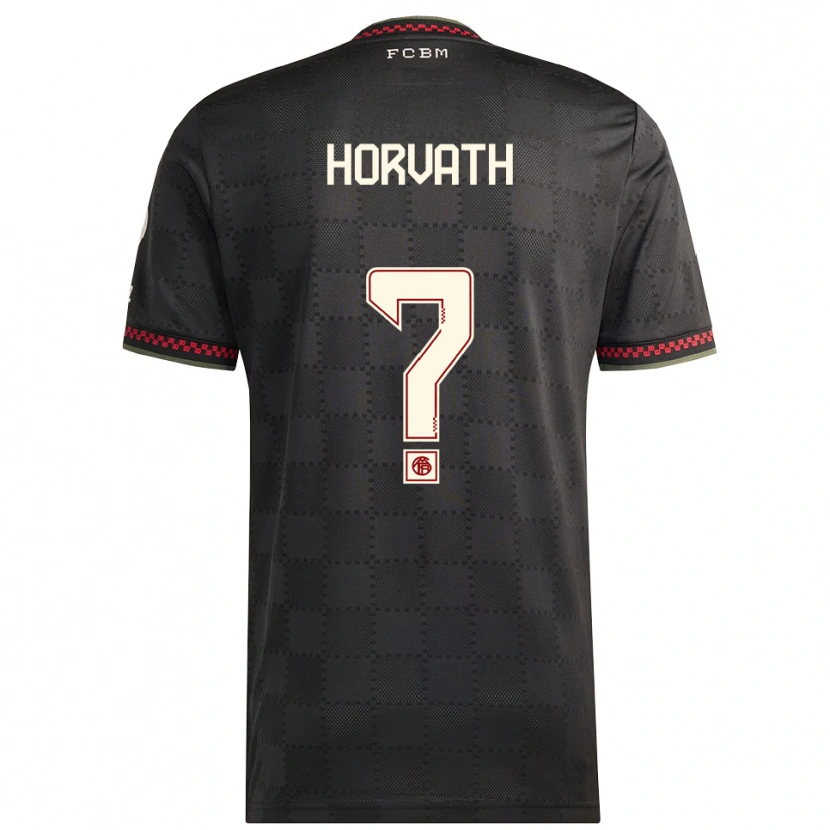 Danxen Børn Jakob Horvath #0 Sort Hvid Tredje Sæt Spillertrøjer 2025/26 Trøje T-Shirt