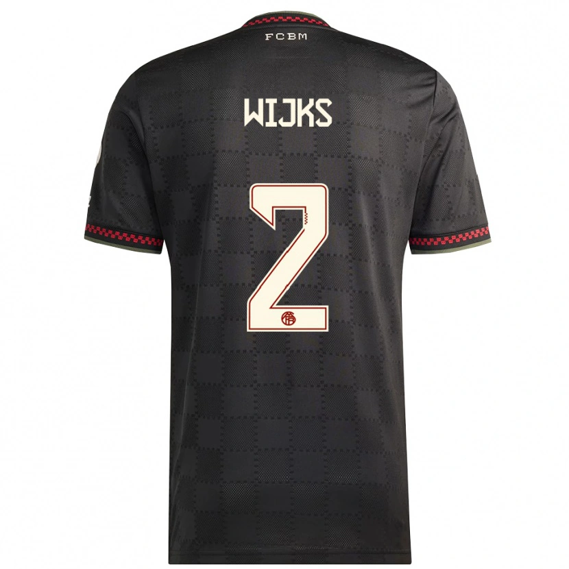 Danxen Børn Chivano Wijks #2 Sort Hvid Tredje Sæt Spillertrøjer 2025/26 Trøje T-Shirt