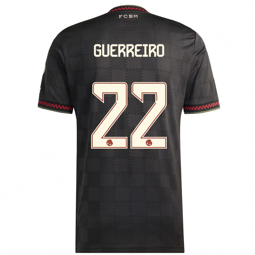 Danxen Børn Raphaël Guerreiro #22 Sort Hvid Tredje Sæt Spillertrøjer 2025/26 Trøje T-Shirt