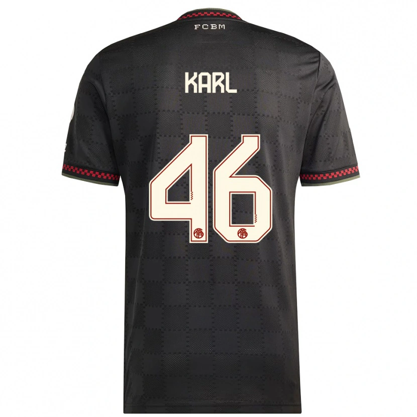 Danxen Børn Lennart Karl #46 Sort Hvid Tredje Sæt Spillertrøjer 2025/26 Trøje T-Shirt