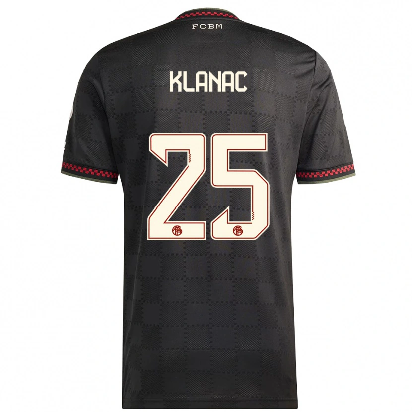 Danxen Børn Luka Klanac #25 Sort Hvid Tredje Sæt Spillertrøjer 2025/26 Trøje T-Shirt