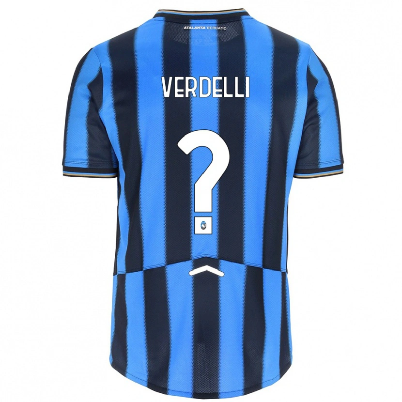 Danxen Mænd Davide Verdelli #0 Lyseblå Sort Hjemmebane Spillertrøjer 2025/26 Trøje T-Shirt