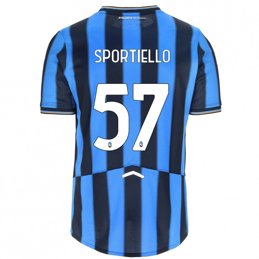 Danxen Mænd Marco Sportiello #57 Lyseblå Sort Hjemmebane Spillertrøjer 2025/26 Trøje T-Shirt