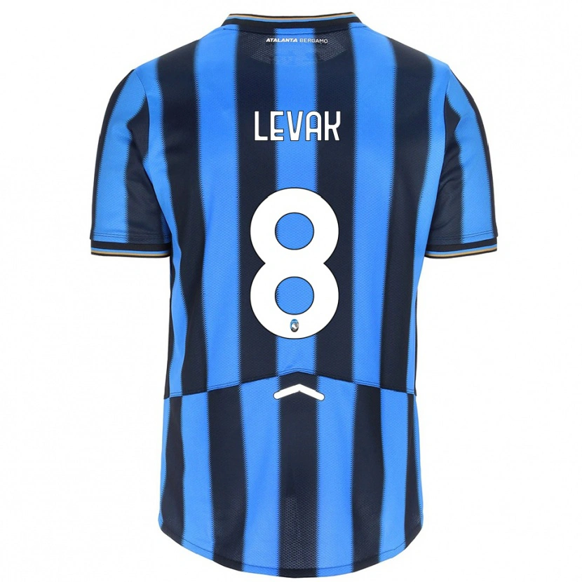 Danxen Mænd Sergej Levak #8 Lyseblå Sort Hjemmebane Spillertrøjer 2025/26 Trøje T-Shirt