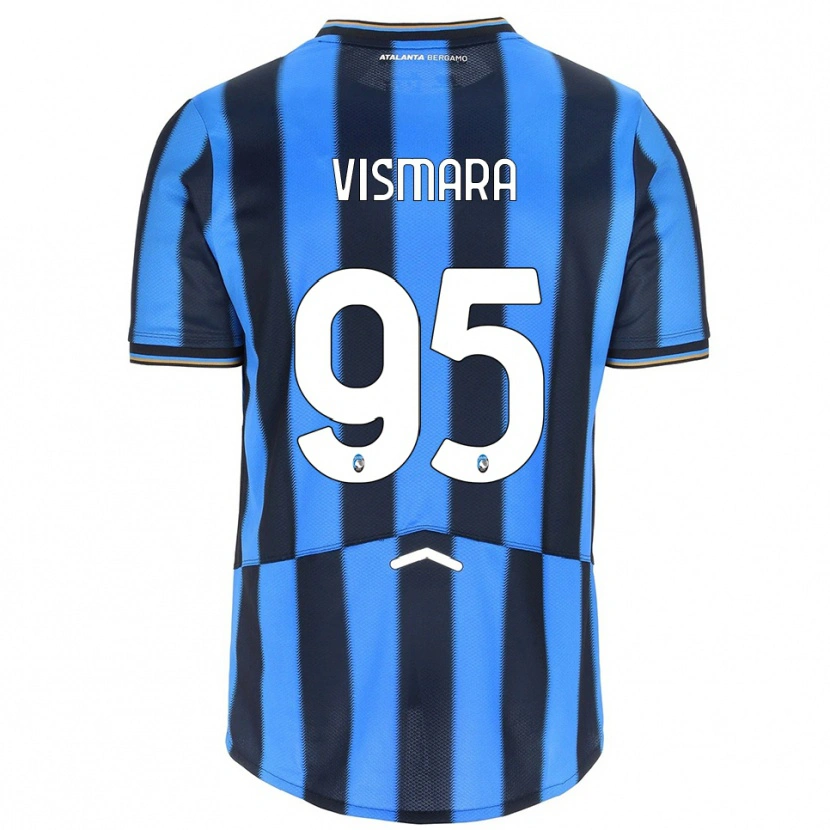 Danxen Mænd Paolo Vismara #95 Lyseblå Sort Hjemmebane Spillertrøjer 2025/26 Trøje T-Shirt