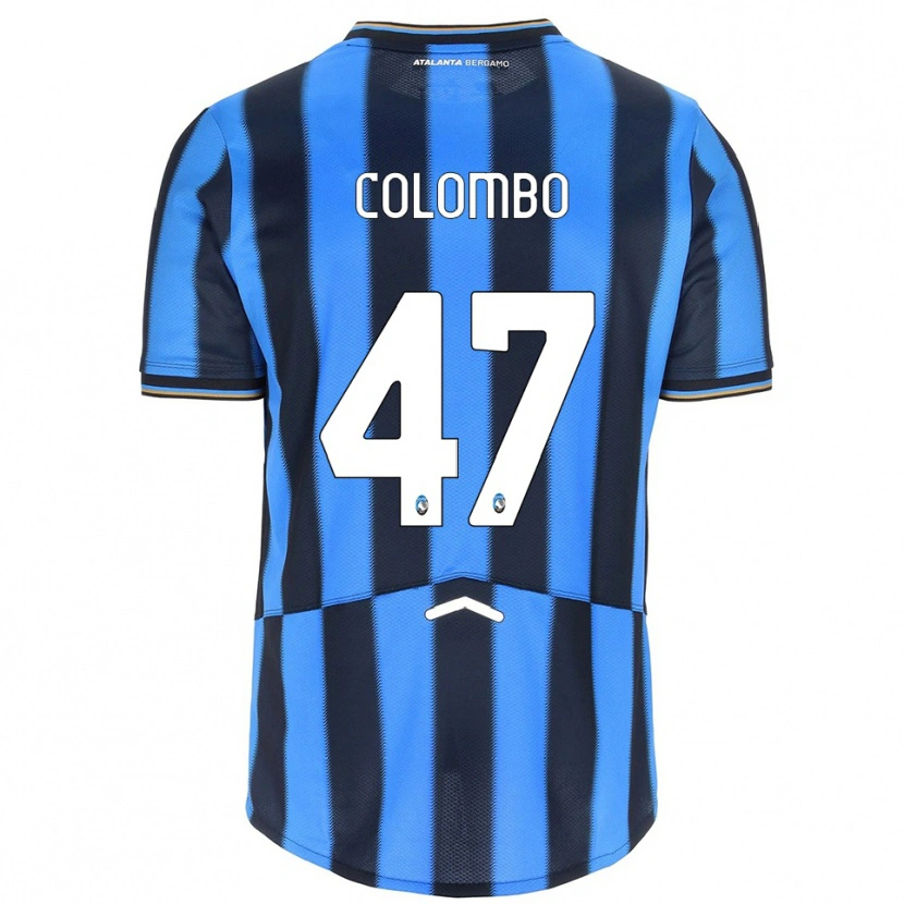 Danxen Mænd Matteo Colombo #47 Lyseblå Sort Hjemmebane Spillertrøjer 2025/26 Trøje T-Shirt