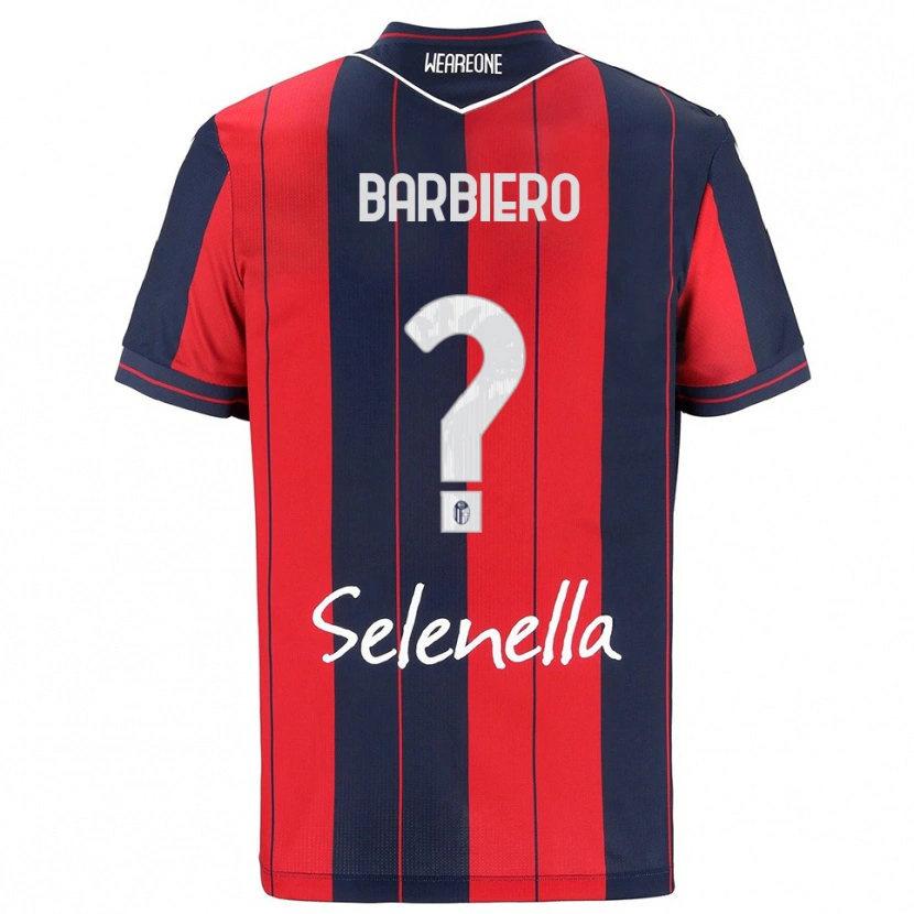 Danxen Mænd Andrea Barbiero #0 Rød Navy Hjemmebane Spillertrøjer 2025/26 Trøje T-Shirt