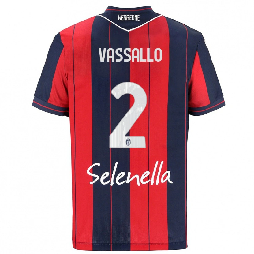 Danxen Mænd Giacomo Vassallo #2 Rød Navy Hjemmebane Spillertrøjer 2025/26 Trøje T-Shirt