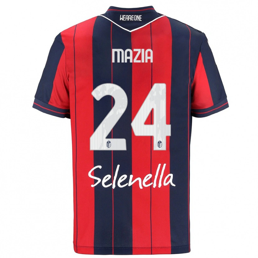 Danxen Mænd Andrea Mazia #24 Rød Navy Hjemmebane Spillertrøjer 2025/26 Trøje T-Shirt