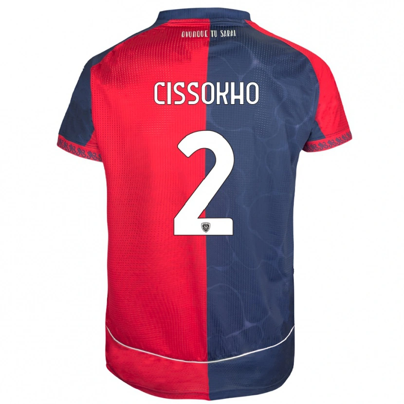 Danxen Mænd Moussa Cissokho #2 Rød Navy Hjemmebane Spillertrøjer 2025/26 Trøje T-Shirt